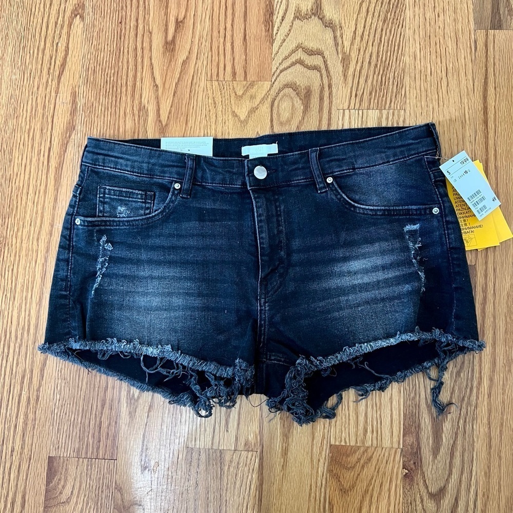 Zara NWT Womens Black Denim Shorts Size 10​​​​